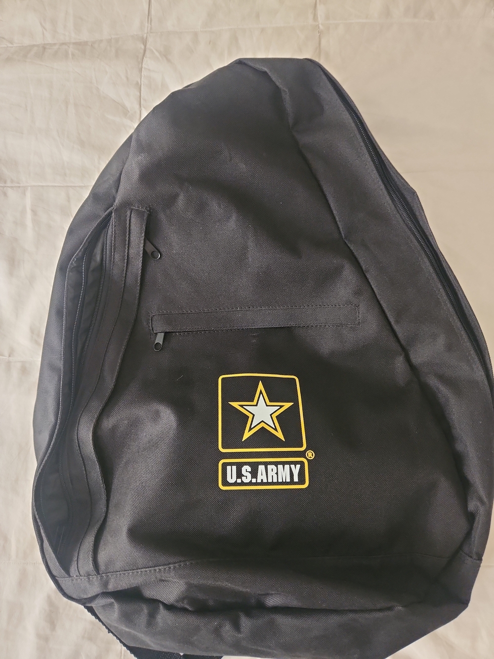 U.S. Army Black Sling Backpack with Yellow Star Logo NEW WITH GOODIES